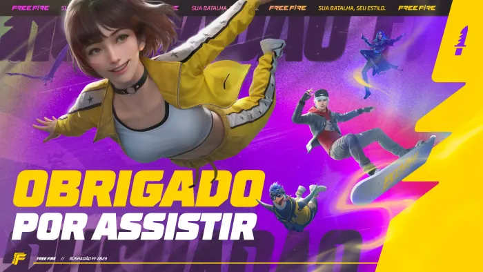 Peça de agradecimento do Rushadão FF