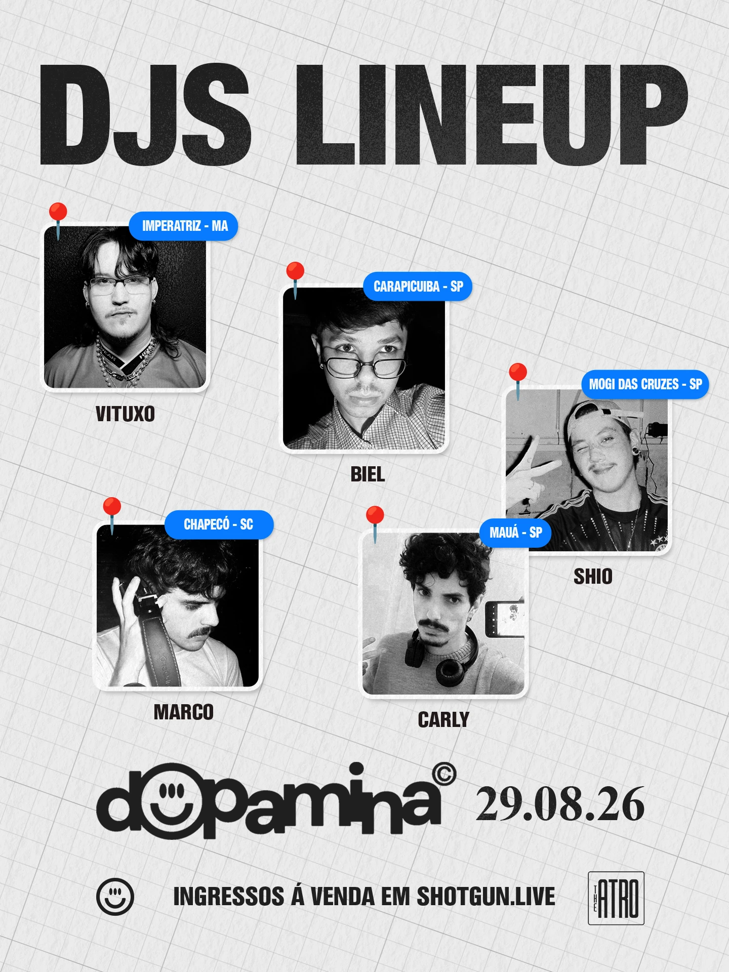 Post de line-up de DJs